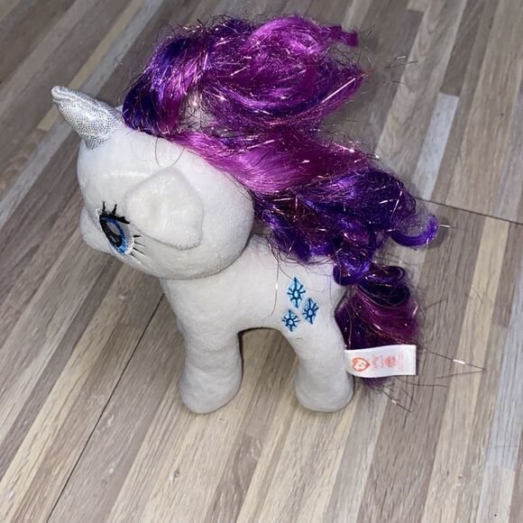 TY My Little Pony Sparkle Rarity 7"plush Unicorn White Purple Plush used plush - Picture 2 of 9